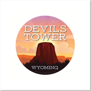 Devils Tower Wyoming Sunset Posters and Art
